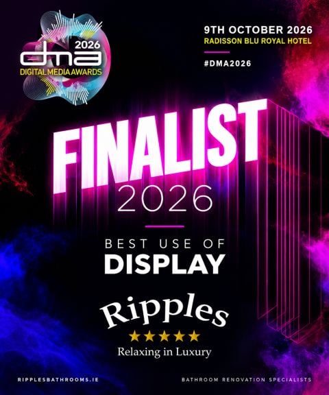 Ripples Bathrooms, Digital Media Awards 2026 finalist for Best Use of Display