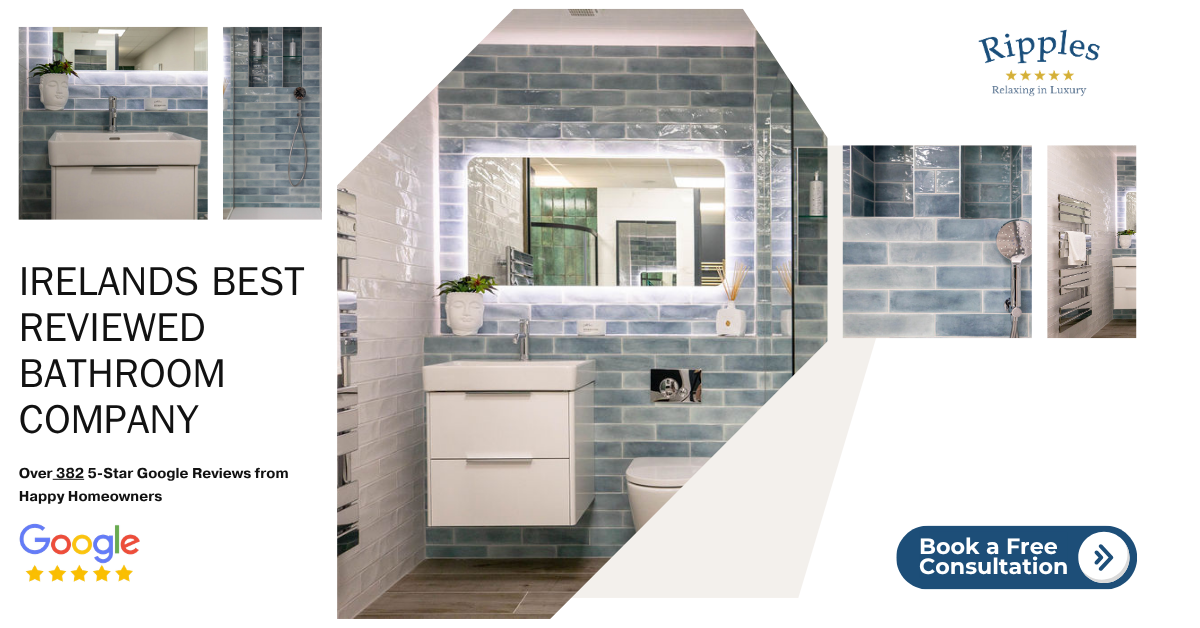 Ripples display ad: Ireland's best reviewed bathroom company with Google reviews