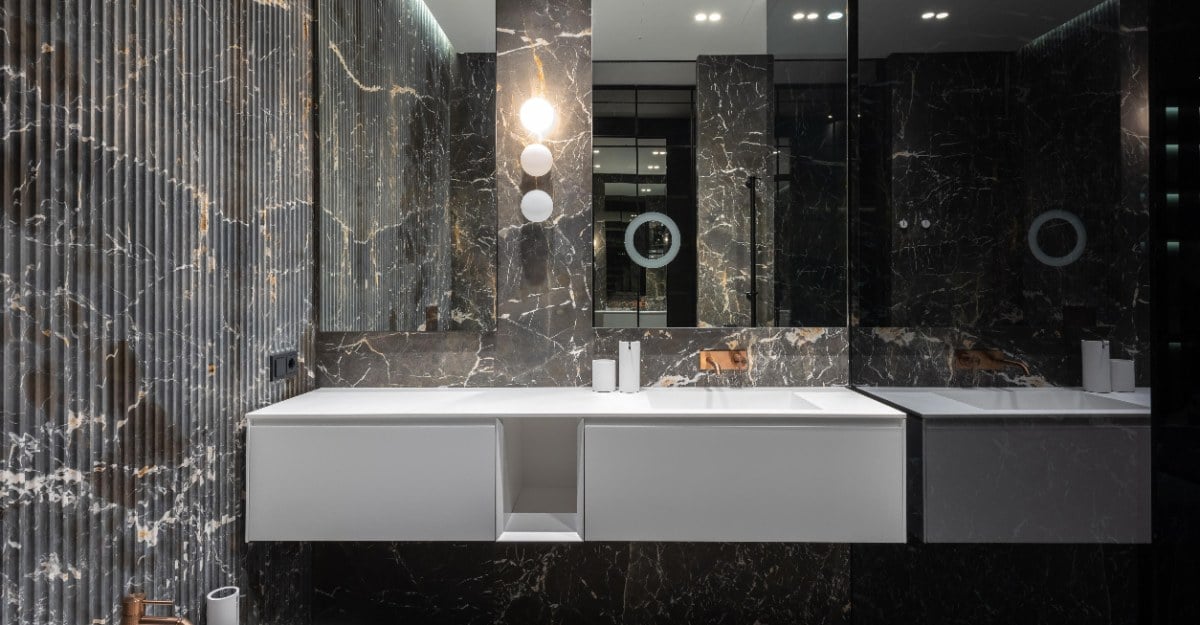Ripples display ad image: luxury marble bathroom