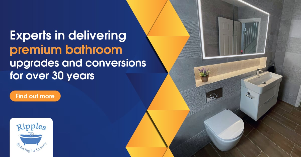 Ripples display ad: experts in premium bathroom upgrades for over 30 years